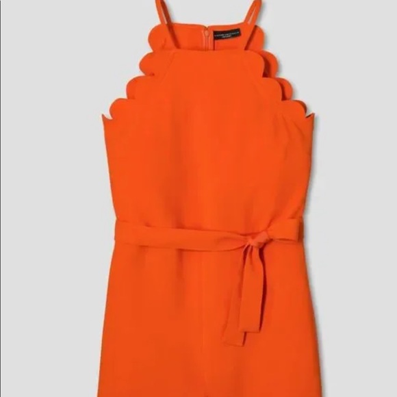 Victoria Beckham for Target Orange Scalloper Tie Romper - Picture 3 of 3